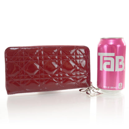 Christian Dior Patent Cannage Lady Dior Continental Wallet Red 2 of 7
