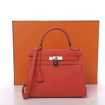 Hermes Togo Kelly Retourne 28 Geranium 14 of 14