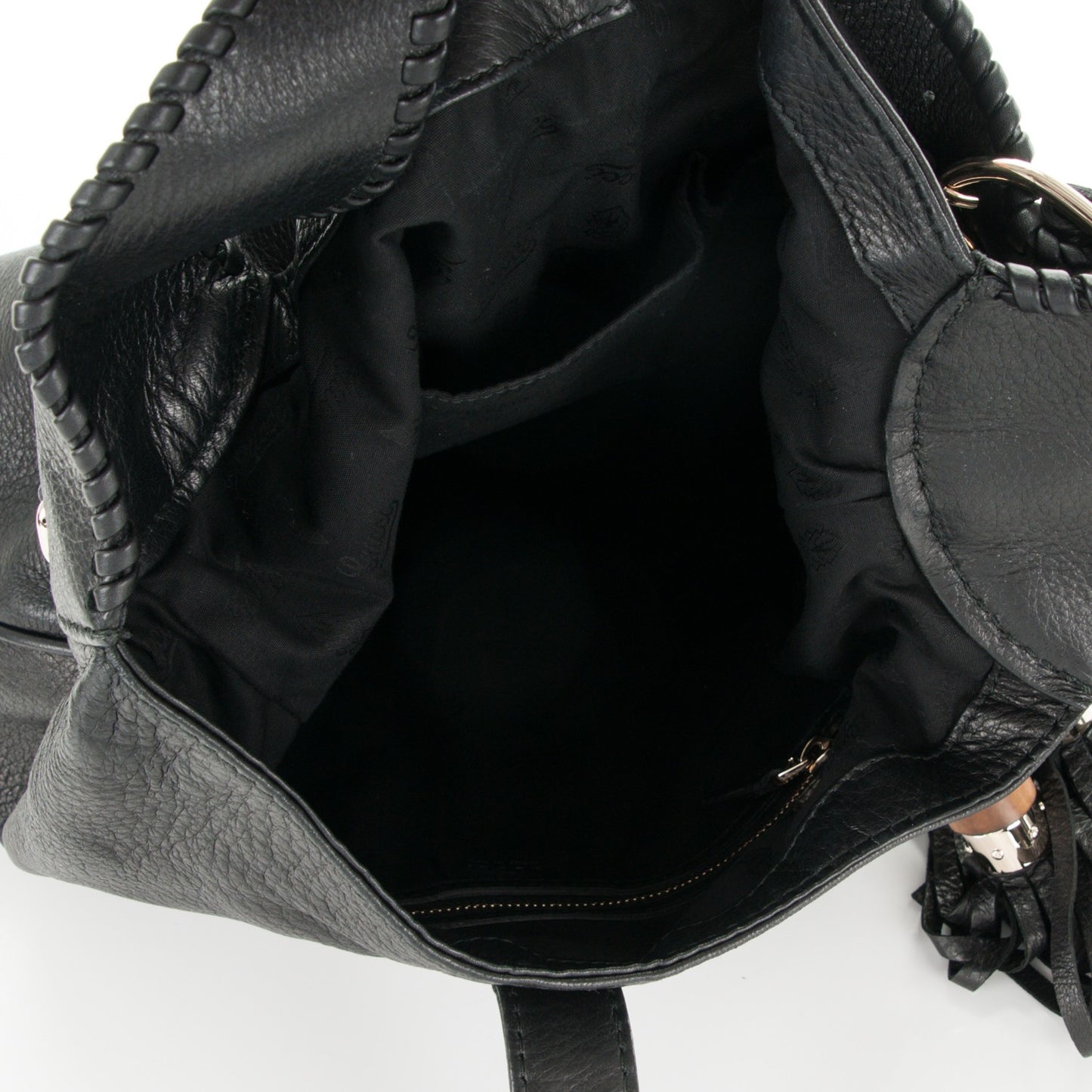 Soft Deerskin Medium New Jackie Shoulder Bag Black