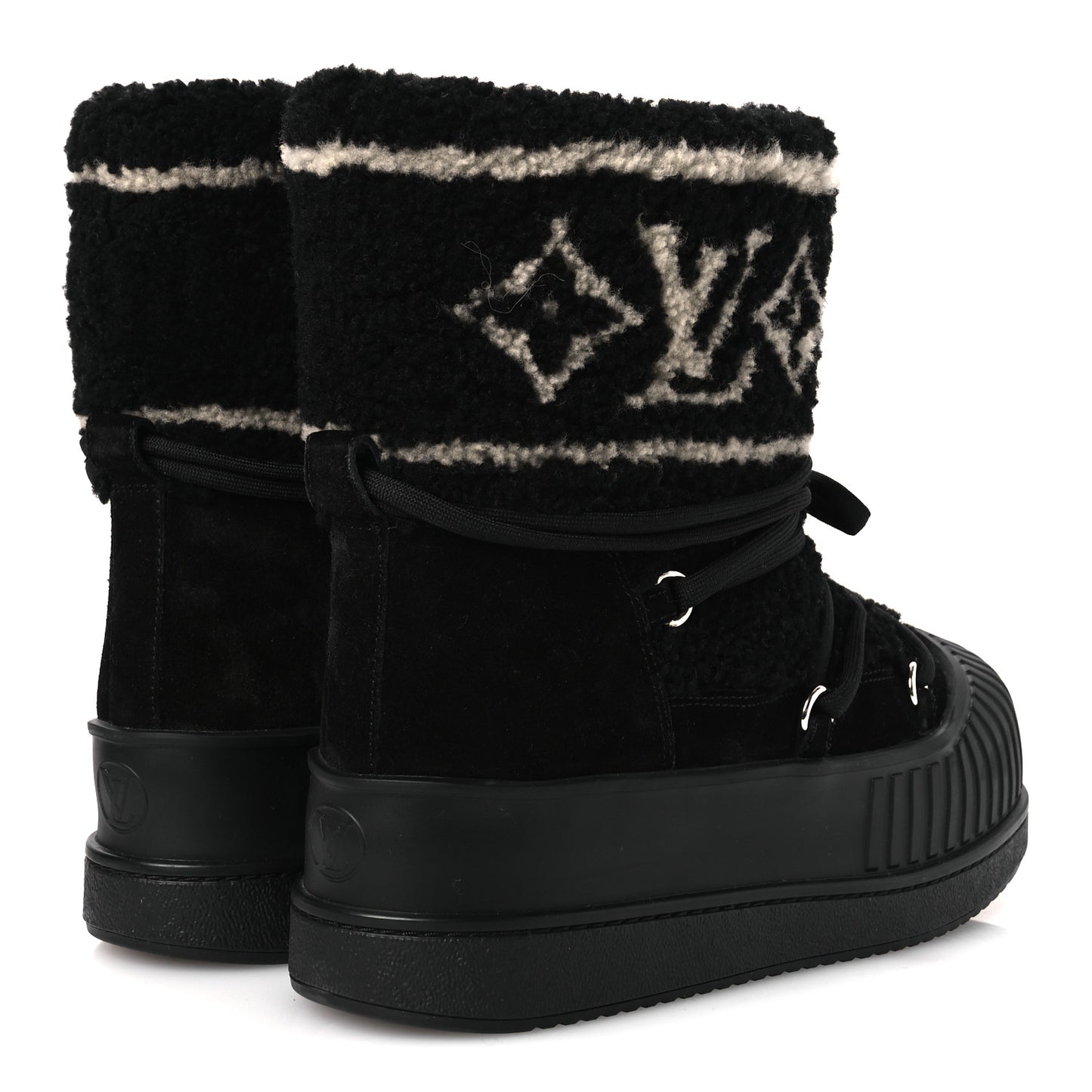 Suede Shearling Polar Flat Half Boots 40 Black