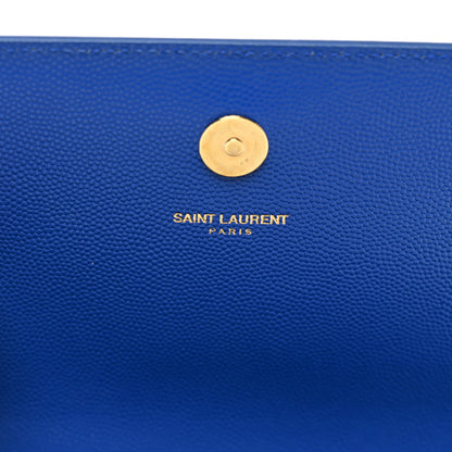 Saint Laurent Grain De Poudre Classic Monogram Cassandre Clutch Blue Majorelle 7 of 7