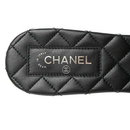 Chanel Satin Mule Sandals 38.5 Black 7 of 9
