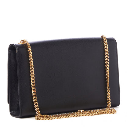 Saint Laurent Grain De Poudre Medium Classic Monogram Kate Satchel Black 2 of 8