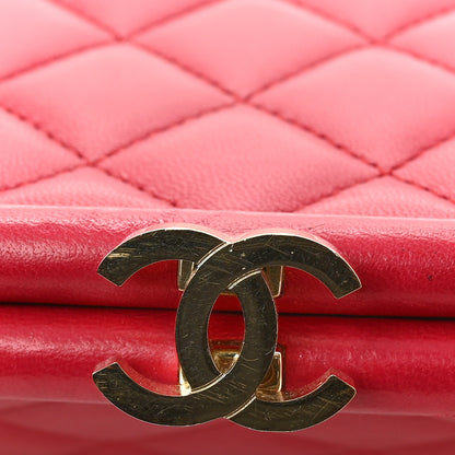 Chanel Lambskin Quilted Timeless Clutch Fuchsia 9 of 10