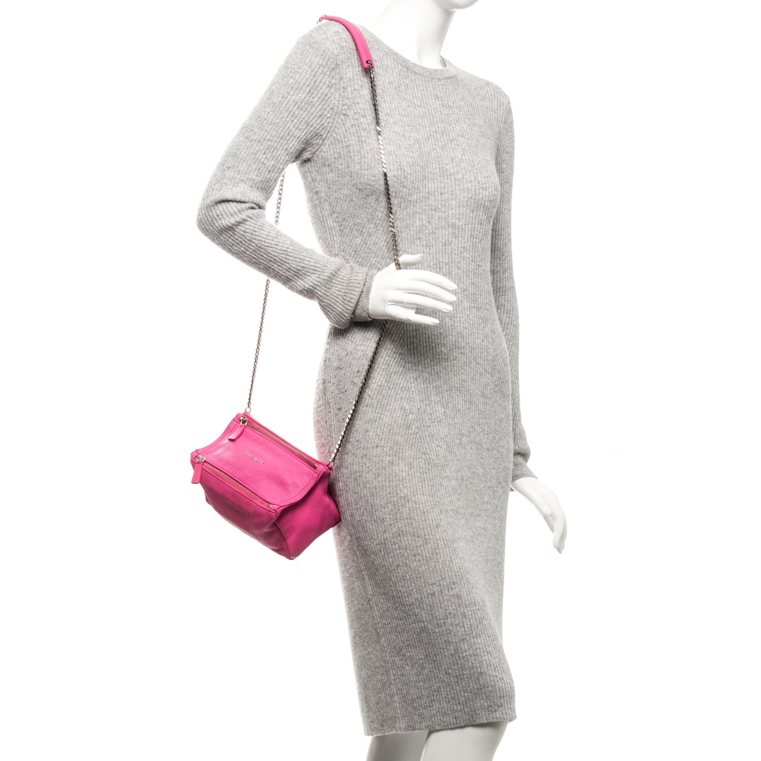 Givenchy Sugar Goatskin Mini Chain Pandora Shocking Pink 2 of 5