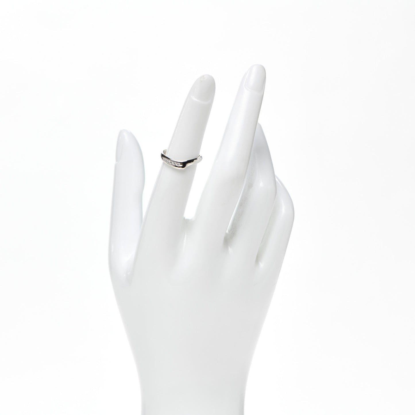 Platinum Diamond Elsa Peretti Open Heart Band Ring 49 4.75
