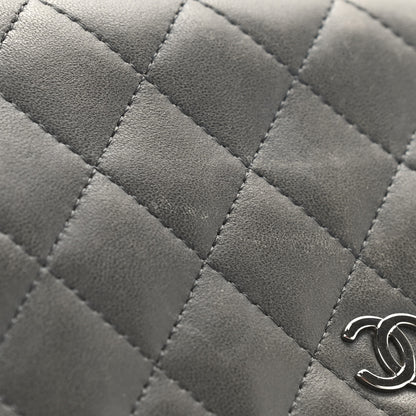 Chanel Iridescent Lambskin Quilted Wallet On Chain WOC Grey 11 of 12