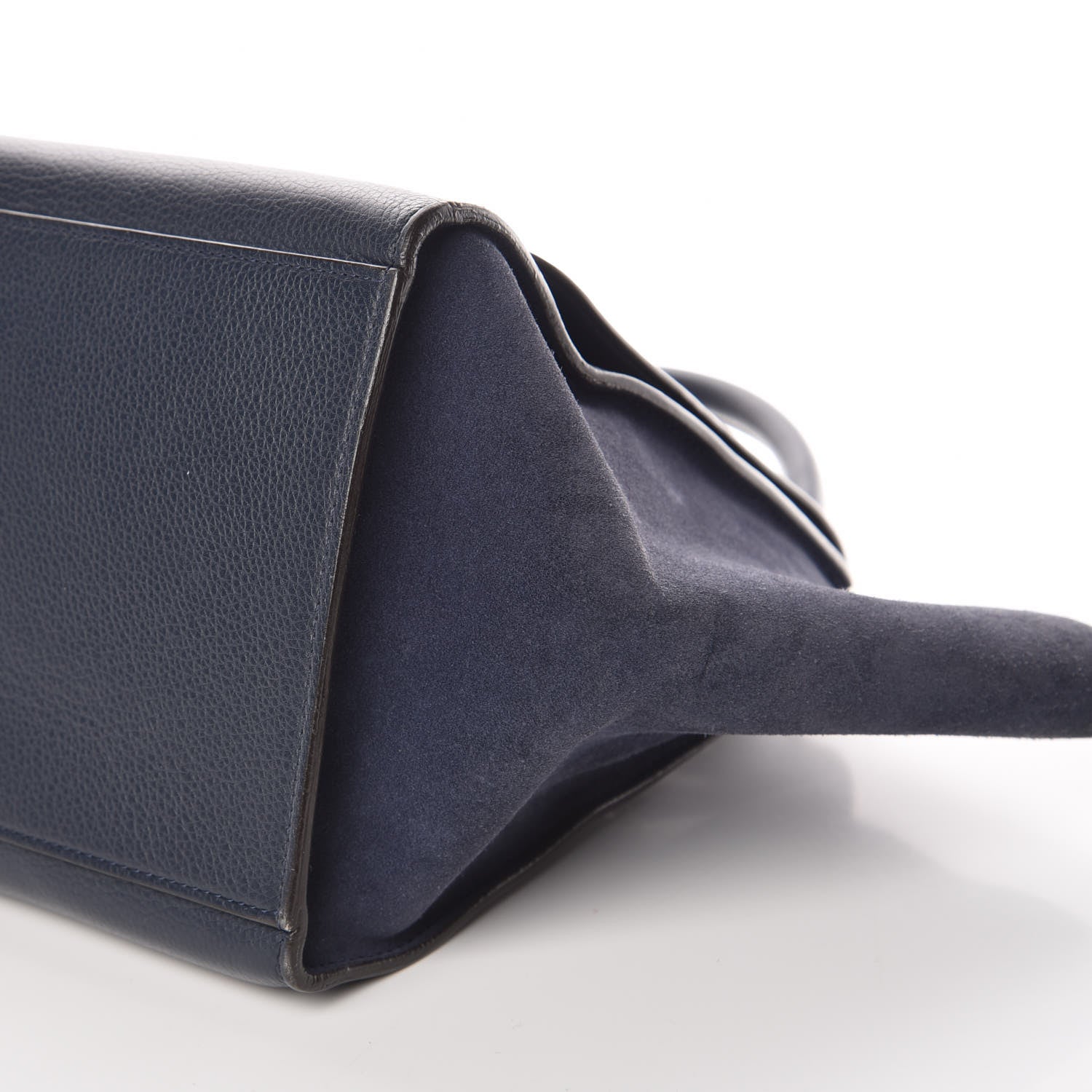 Celine Drummed Calfskin Suede Medium Trapeze Navy 6 of 9