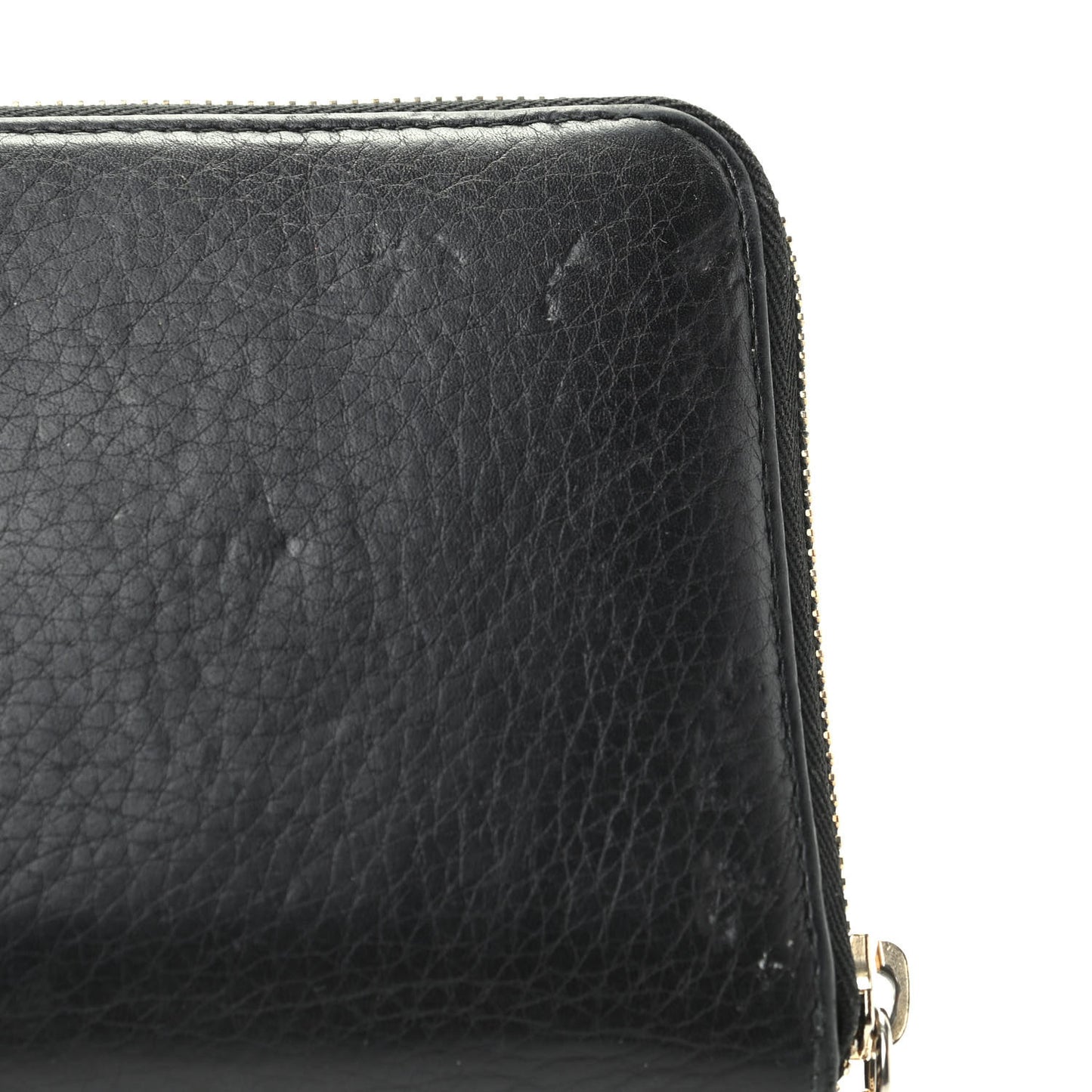 Pebbled Calfskin Soho Zip Around Wallet Black