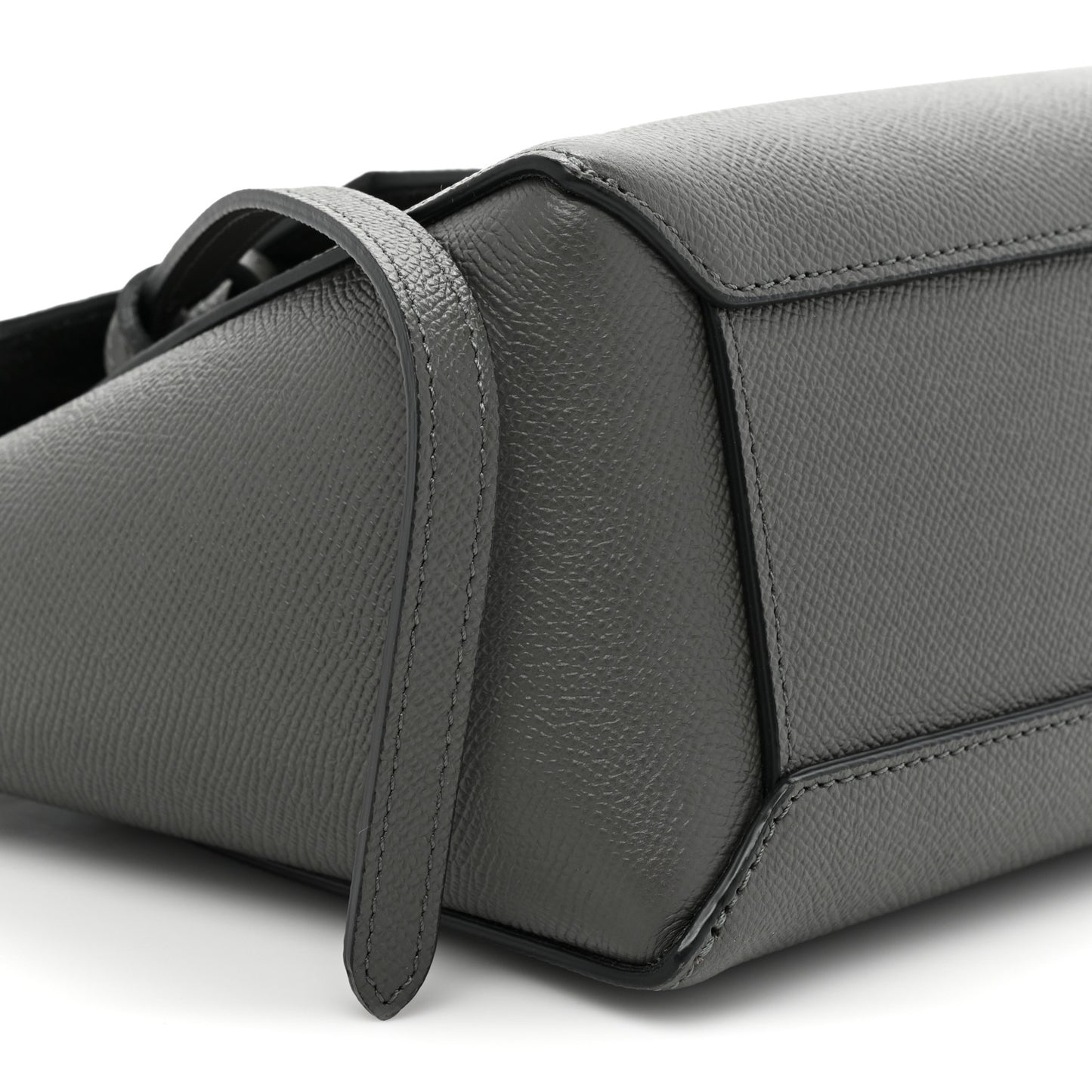 Grained Calfskin Nano Belt Bag Grey