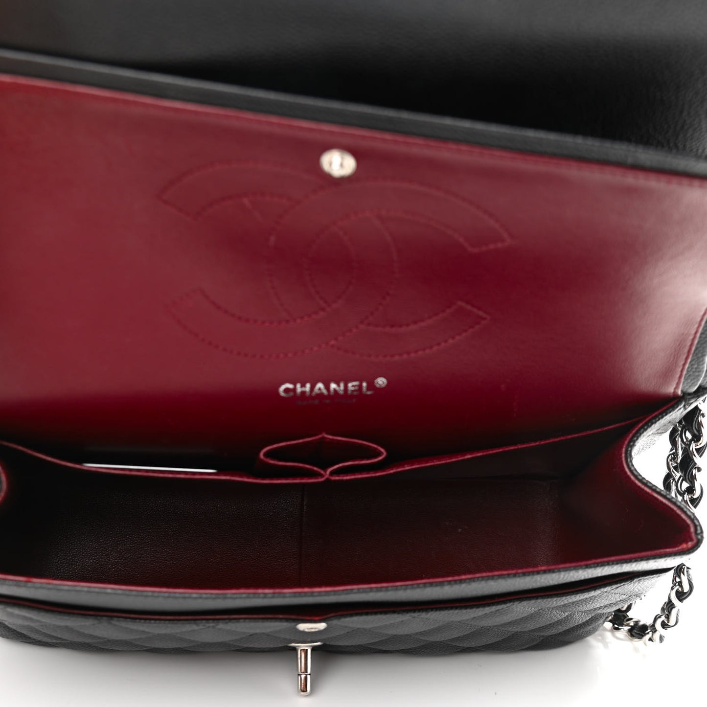 Caviar Quilted Jumbo Double Flap Black