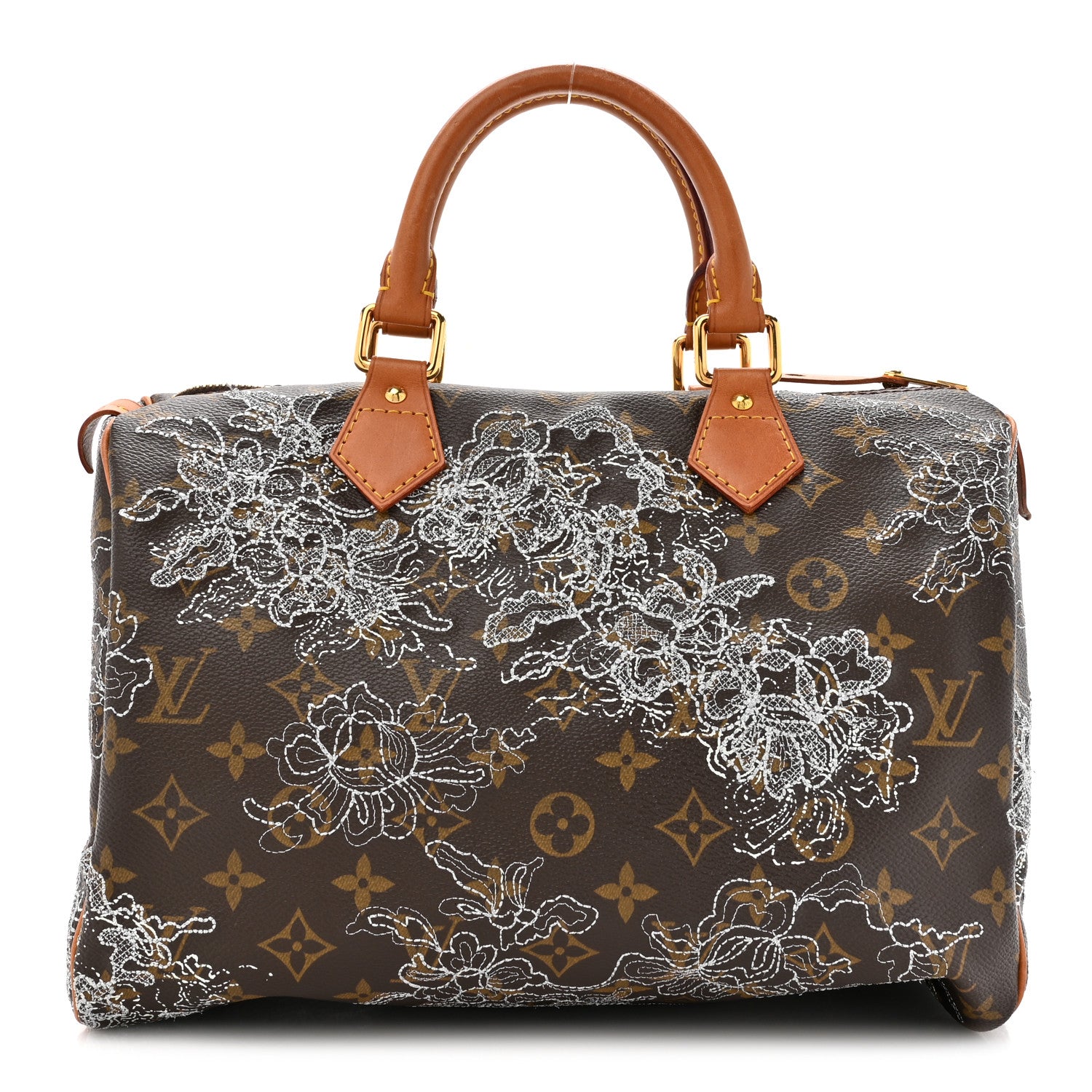 Louis Vuitton Monogram Dentelle Speedy 30 Silver 1 of 16