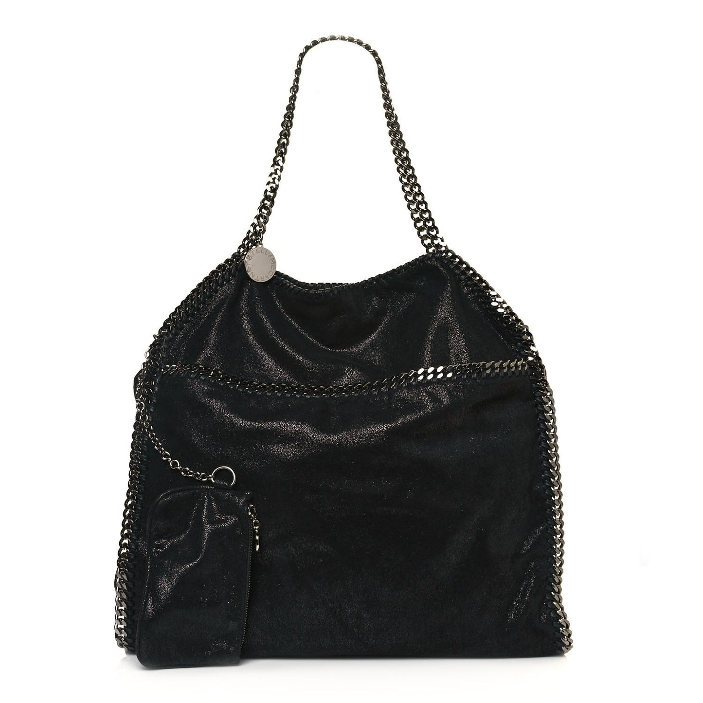 Metallic Shaggy Deer Big Falabella Tote Black
