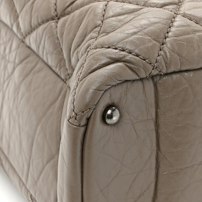 Chanel Aged Calfskin Tweed Large Quilted Portobello Tote Grey 12 of 16