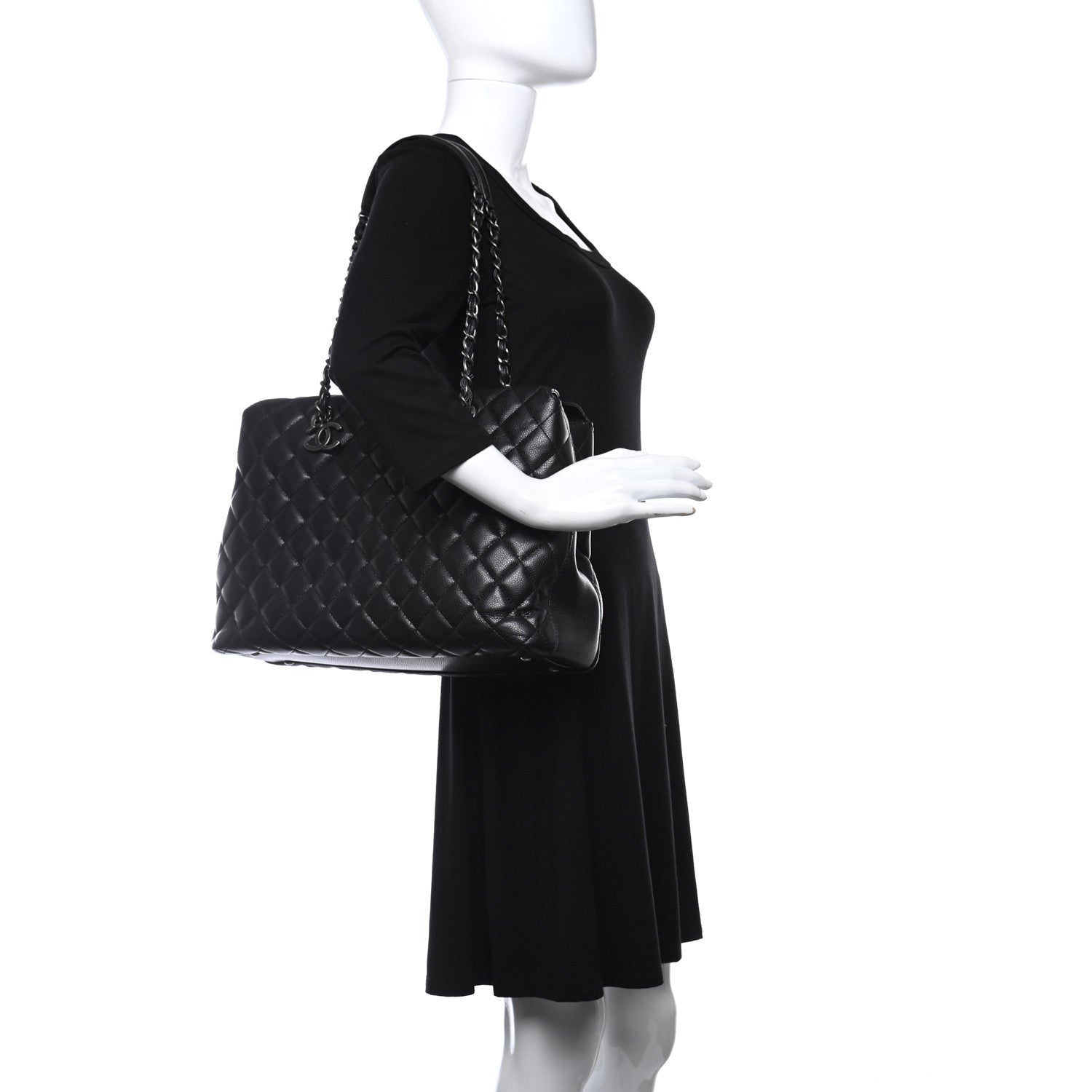 Chanel Caviar Quilted City Shopping Tote Black 2 of 9