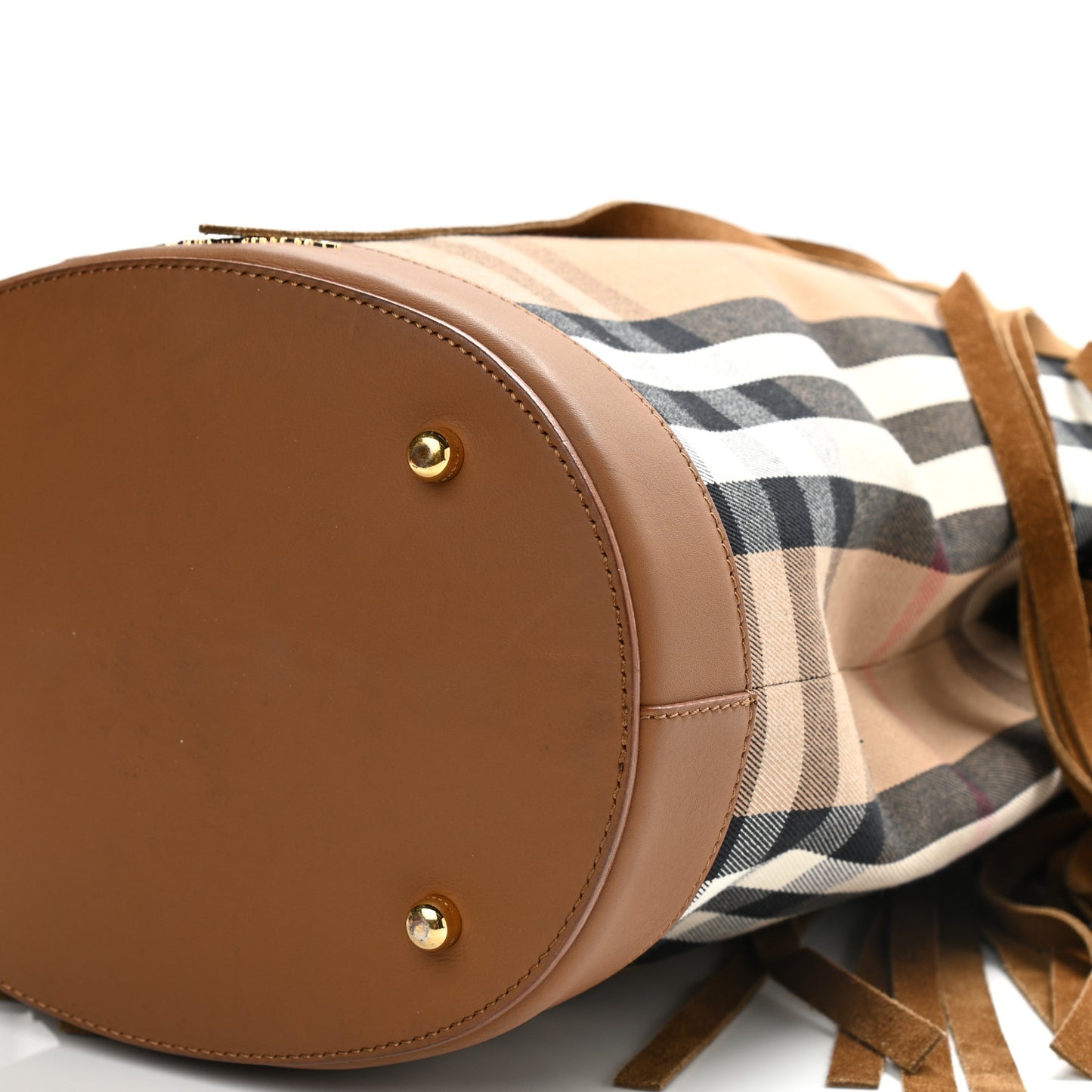 Prorsum Suede Fringe Bucket Bag Brown