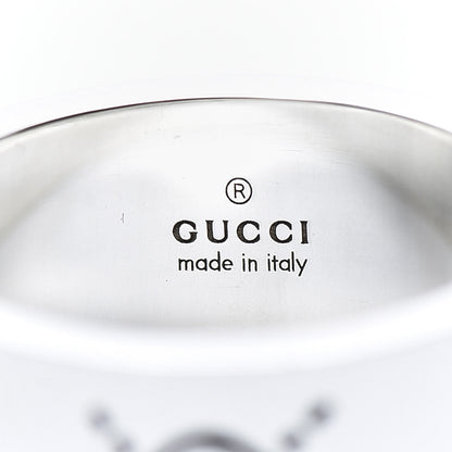 Gucci Sterling Silver GucciGhost Hamlet Skull Band Ring 58 8.25 4 of 6
