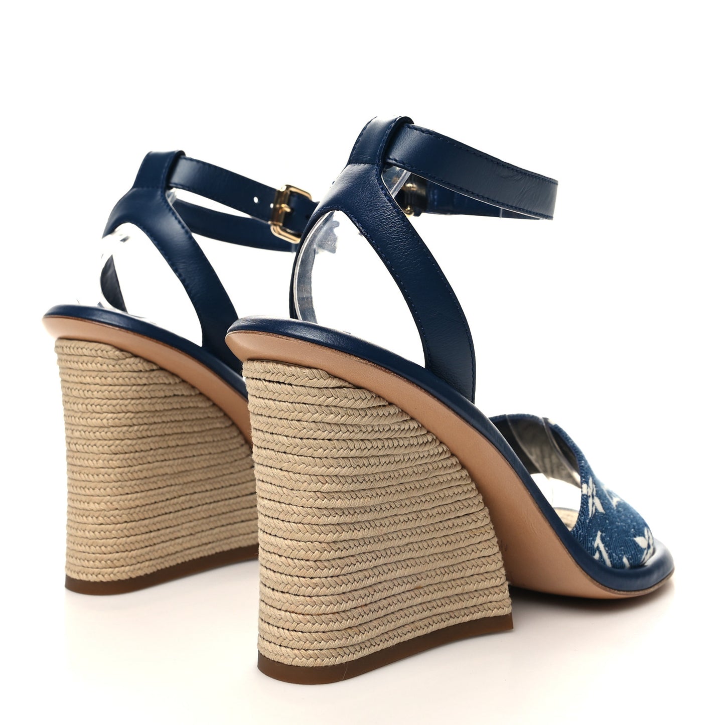 Monogram Denim Maia Wedge Sandal 40