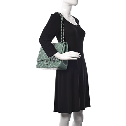 Chanel Lambskin Quilted Maxi Single Flap Green 2 of 16