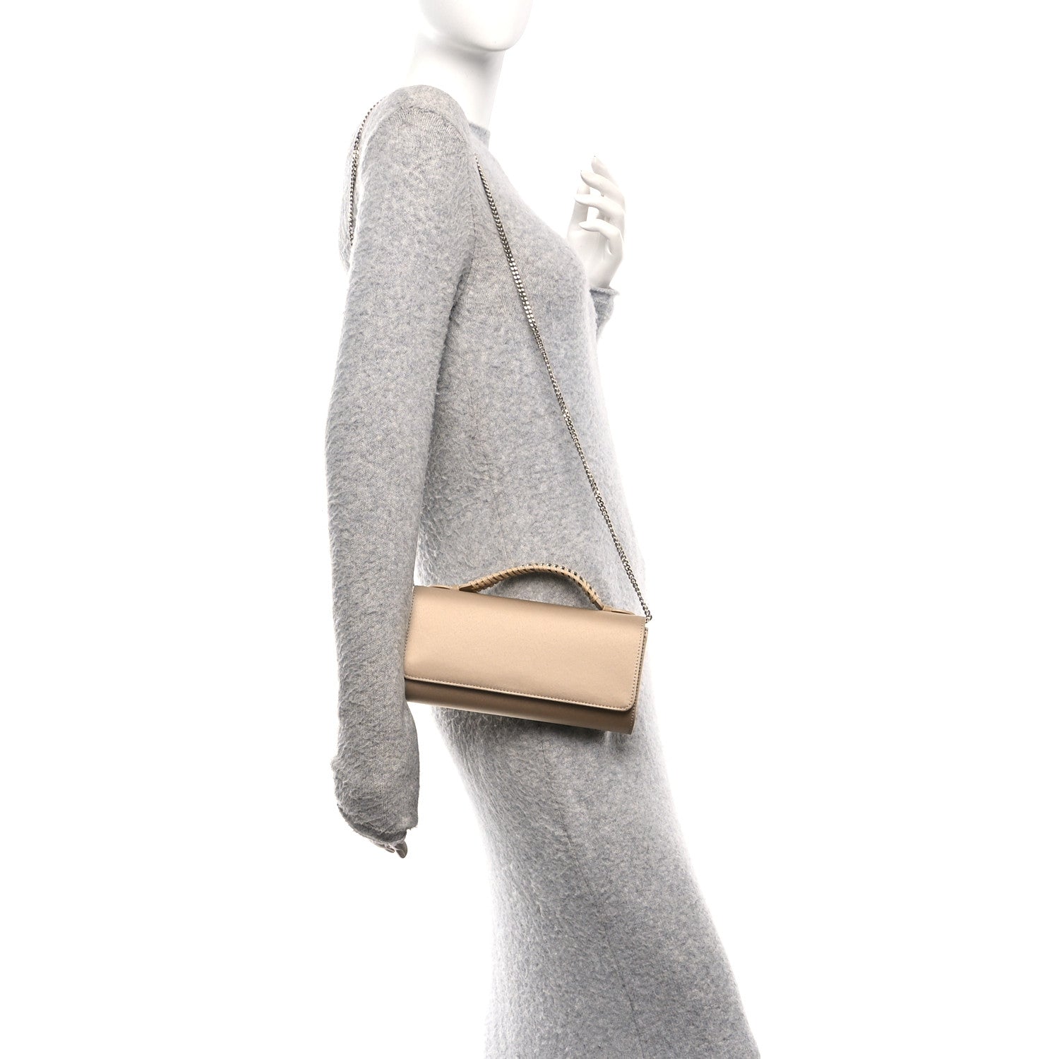 Stella McCartney Shaggy Deer Falabella Clutch with Chain Bag Desert 2 of 10