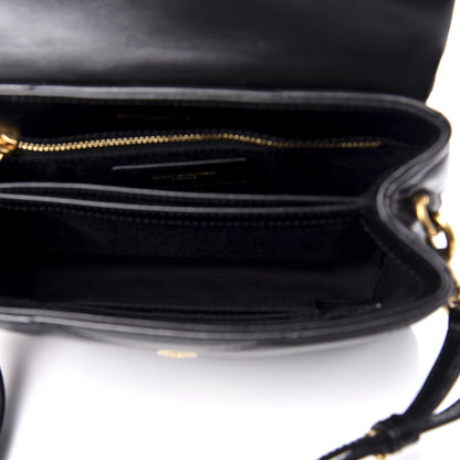 Saint Laurent Calfskin Y Quilted Monogram Toy Loulou Crossbody Bag Black 5 of 9