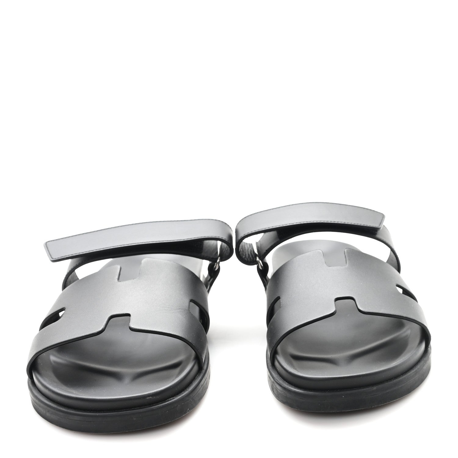 Hermes Calfskin Womens Chypre Sandals 41 Black 3 of 9