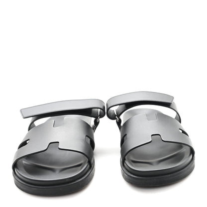 Hermes Calfskin Womens Chypre Sandals 41 Black 3 of 9
