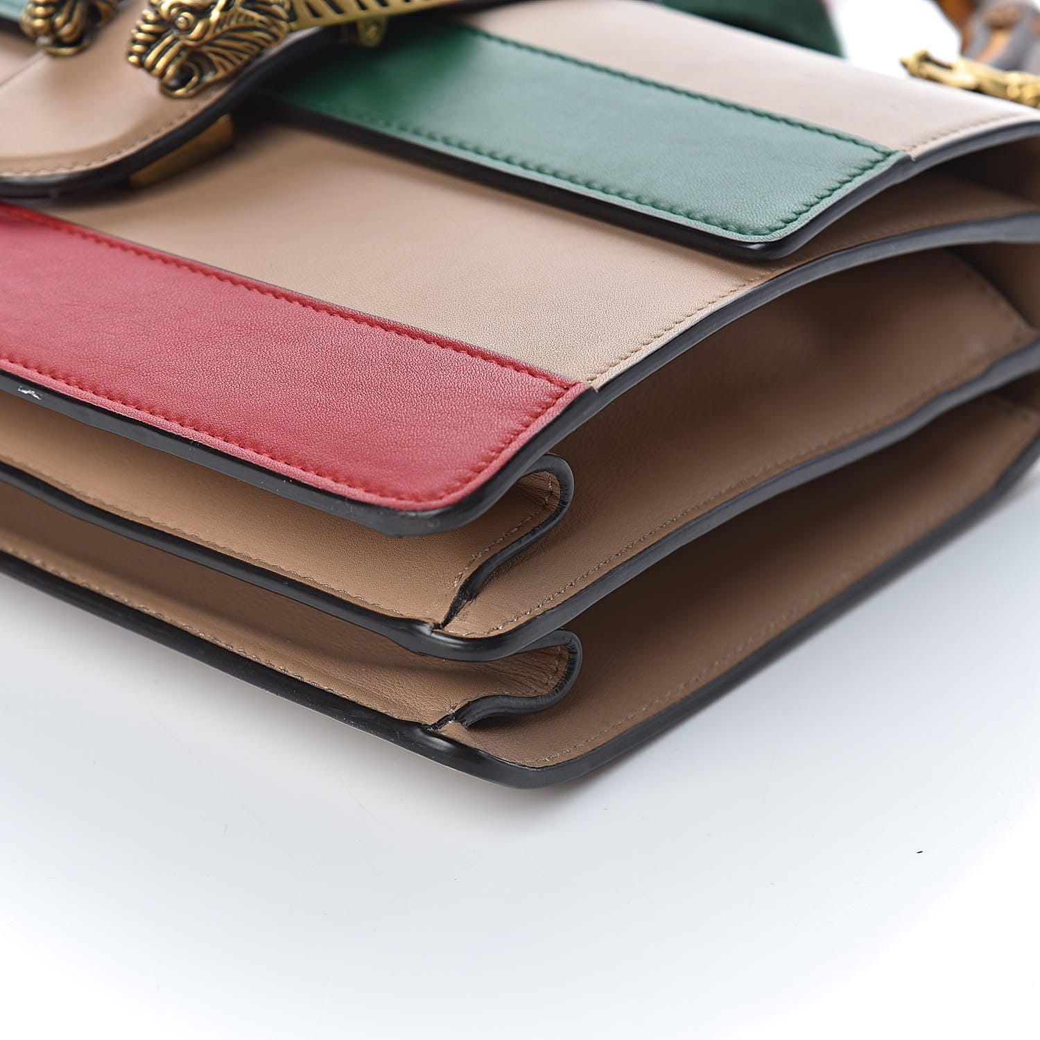 Gucci Calfskin Bamboo Web Medium Dionysus Top Handle Bag Camelia Bright Evergreen Hibiscus Red 9 of 10