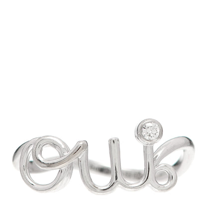 Christian Dior 18K White Gold Diamond Oui Ring 53 6.5 1 of 5