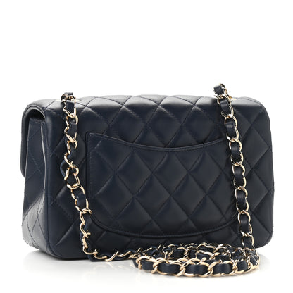 Chanel Lambskin Quilted Mini Rectangular Flap Dark Blue 2 of 9