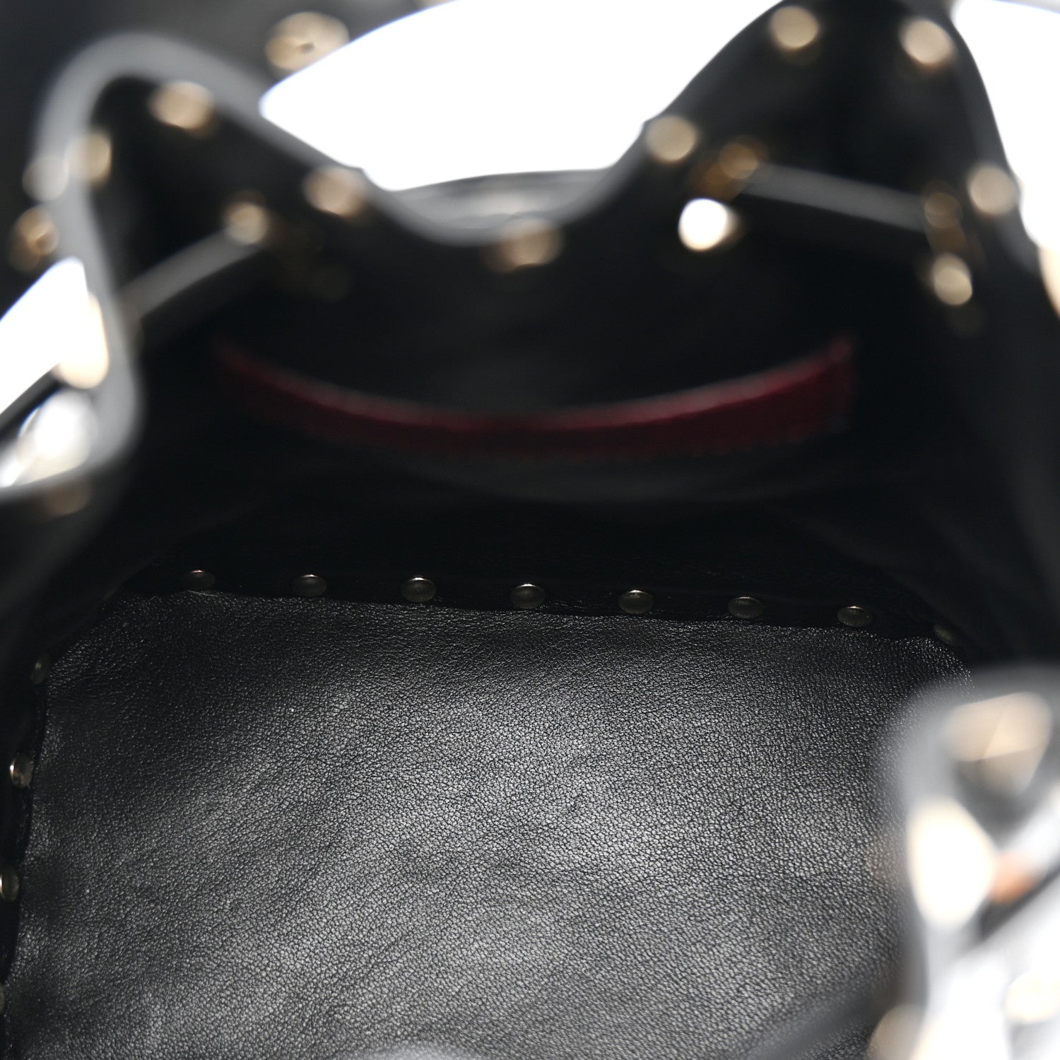 Valentino Garavani Nappa Mini Rockstud Spike Bucket Bag Black 5 of 9