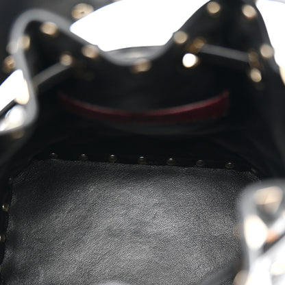 Valentino Garavani Nappa Mini Rockstud Spike Bucket Bag Black 5 of 9