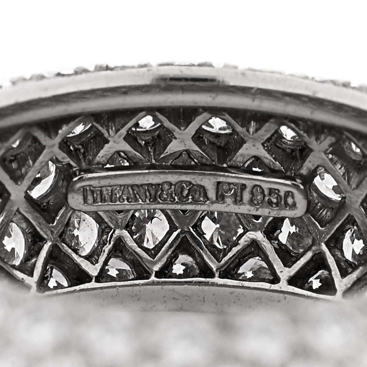 Platinum Diamond Five Row Etoile Band Ring 50 5.5