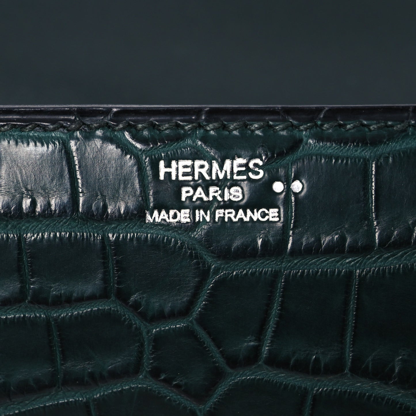 Matte Niloticus Crocodile Egee Clutch Vert Fonce