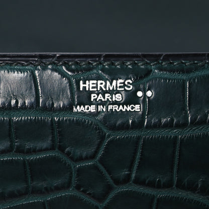 Hermes Matte Niloticus Crocodile Egee Clutch Vert Fonce 6 of 8