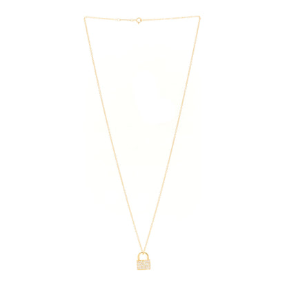 Tiffany 18K Yellow Gold Diamond Lock Pendant Necklace 3 of 6