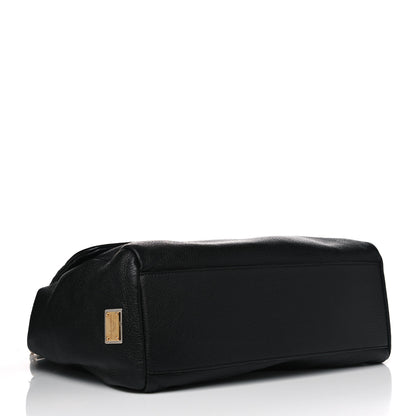 Dolce & Gabbana Grained Deerskin Large Miss Sicily Satchel Black 3 of 11