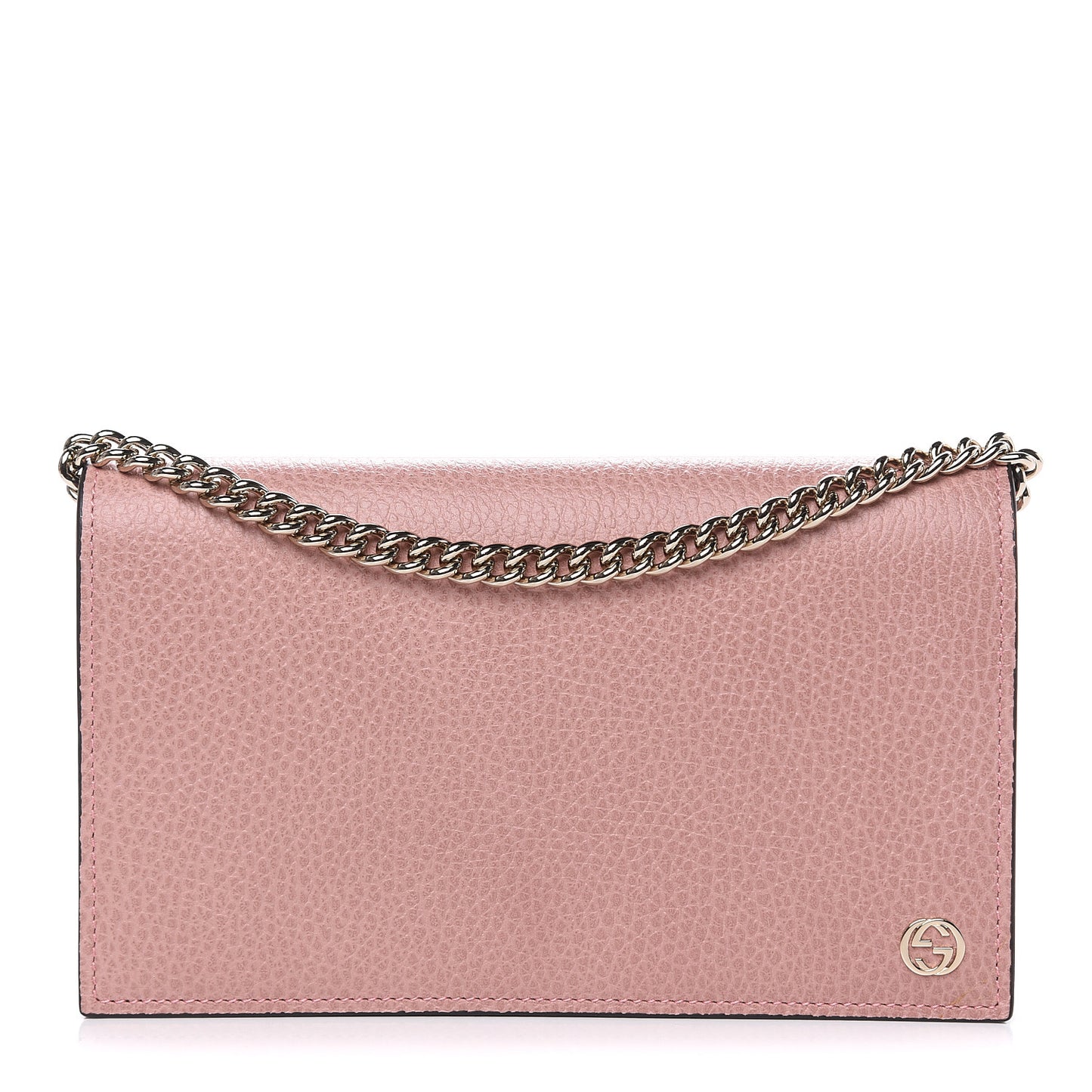 Dollar Calfskin Medium Betty Chain Wallet Soft Pink