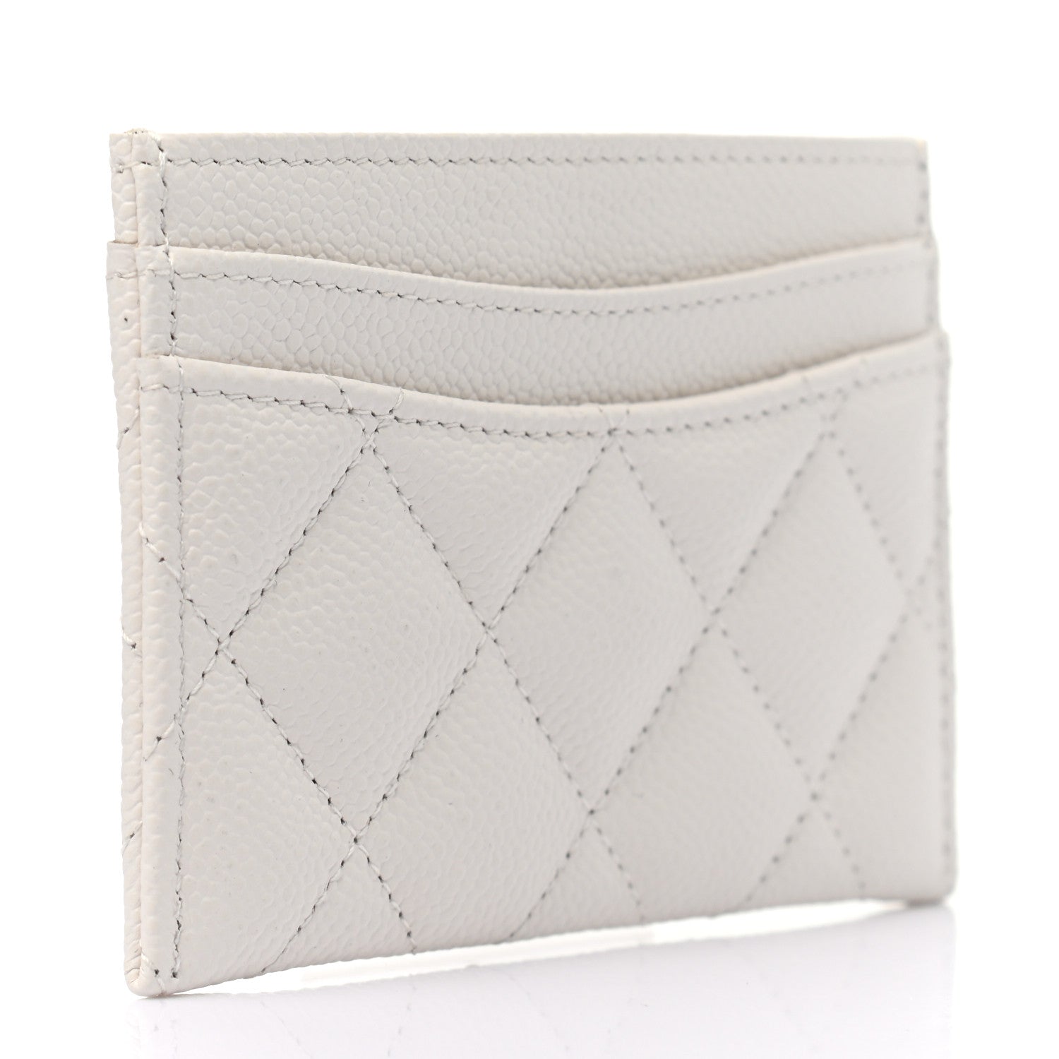 Chanel Caviar Quilted Card Holder White 3 of 8
