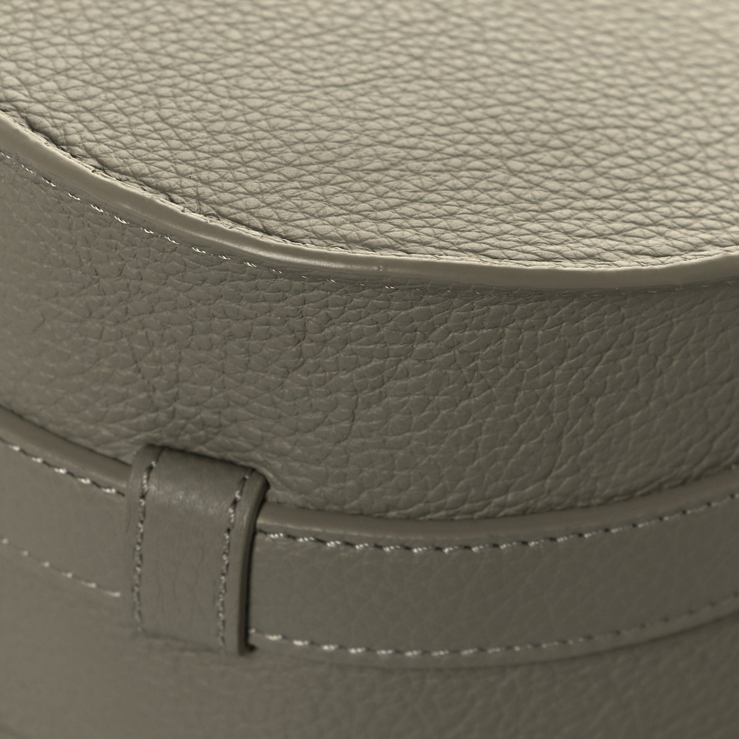 Calfskin Embroidery Mini Marcie Round Crossbody Bag Slate Green