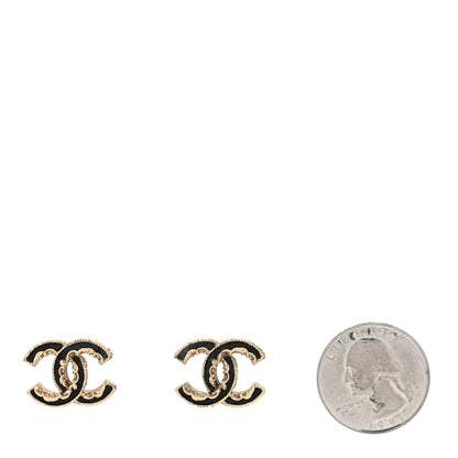 Chanel Enamel CC Baroque Earrings Light Gold 2 of 4