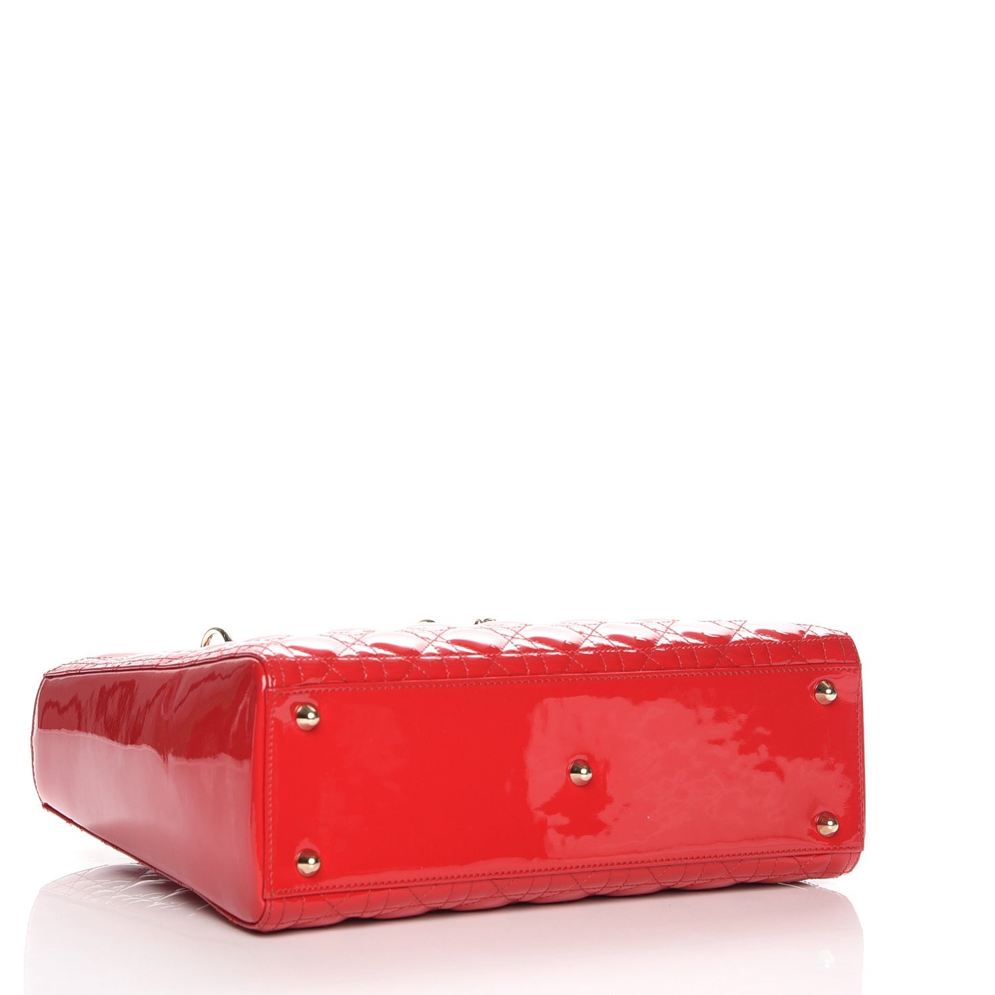 Patent Cannage Large Lady Dior Red