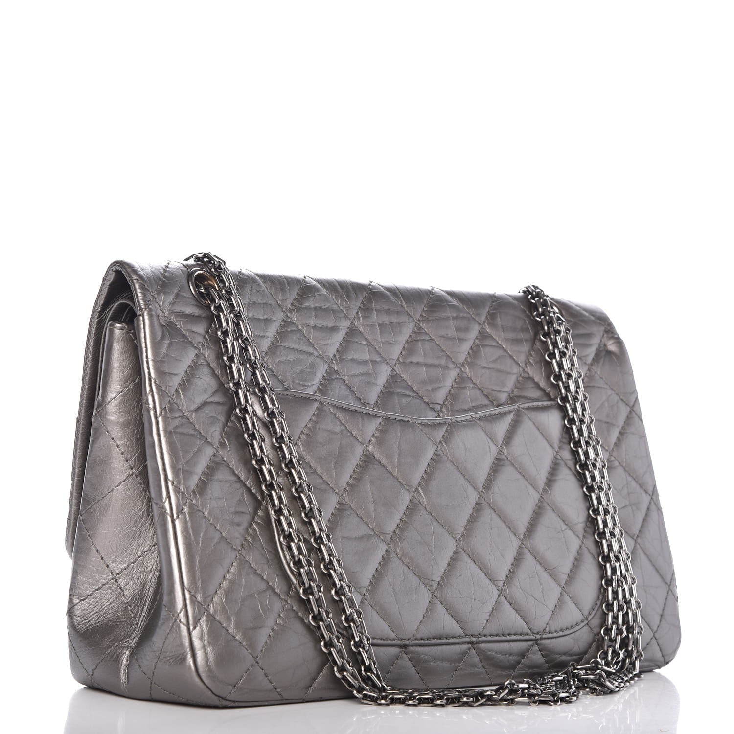 Chanel Metallic Aged Calfskin Quilted 2.55 Reissue 227 Flap Silver 4 of 10