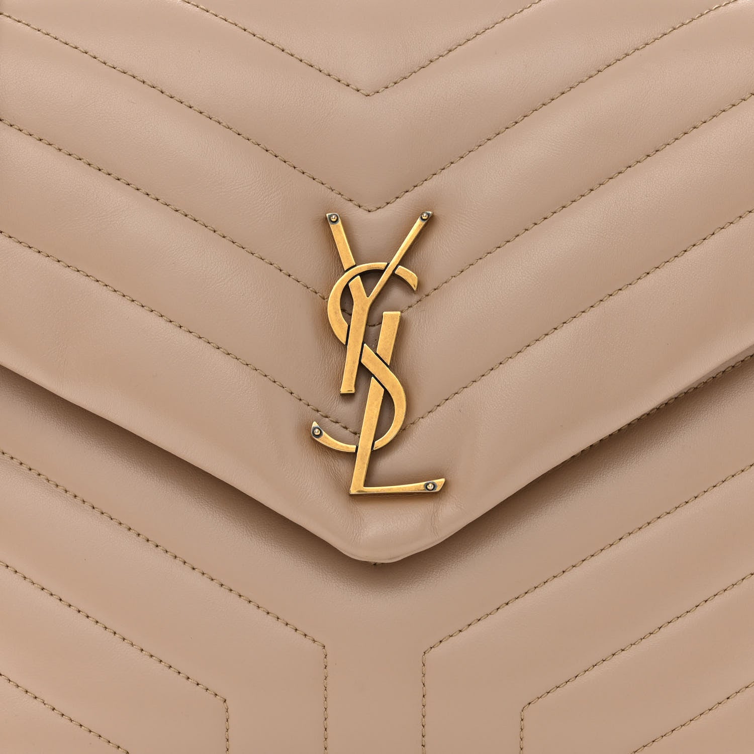 Saint Laurent Calfskin Y Quilted Monogram Medium Loulou Chain Satchel Blush 9 of 11