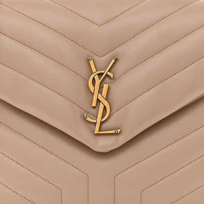 Saint Laurent Calfskin Y Quilted Monogram Medium Loulou Chain Satchel Blush 9 of 11