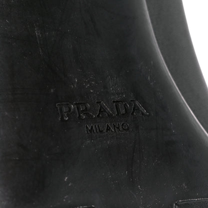 Prada Vitello Montana Neoprene Lace Up Chelsea 110mm Ankle Boots 39 Black Arancio 6 of 9