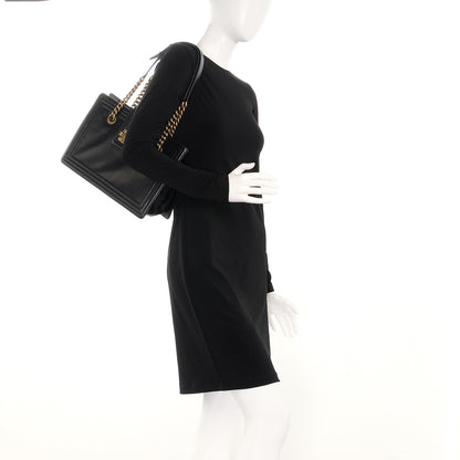 Chanel Glazed Calfskin Boy Tote Black 2 of 11
