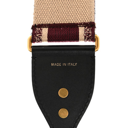 Christian Dior Canvas Embroidered Shoulder Strap Burgundy 4 of 6