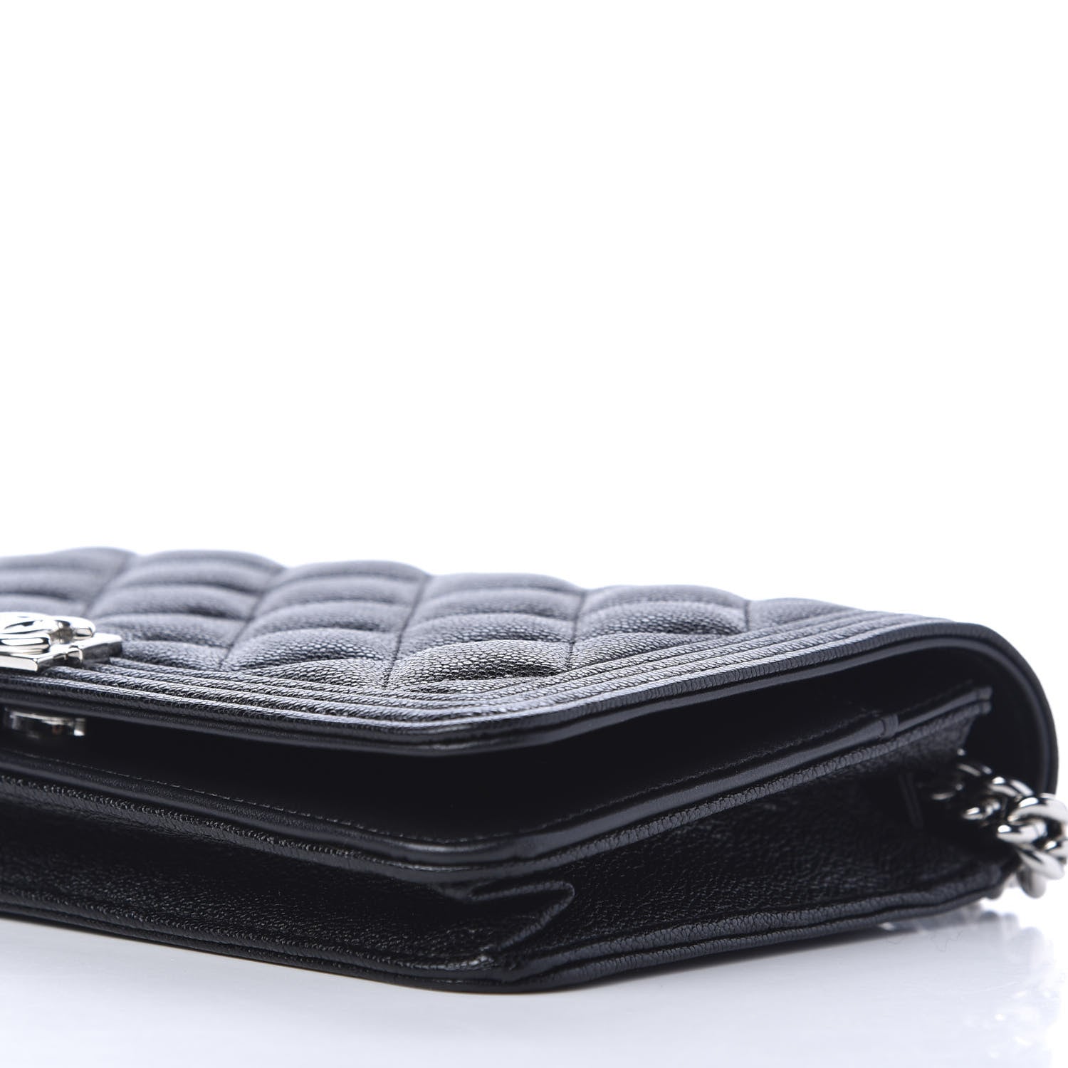 Chanel Caviar Quilted Boy Wallet On Chain WOC Black 10 of 12
