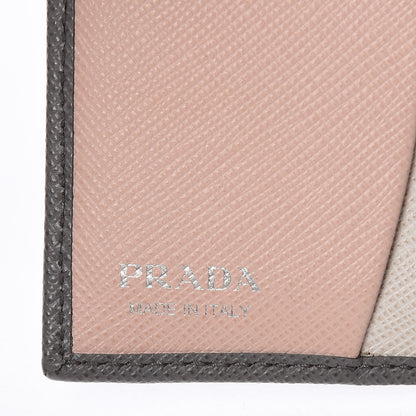 Prada Saffiano Multicolor Compact Wallet Marmo Pesca 6 of 10